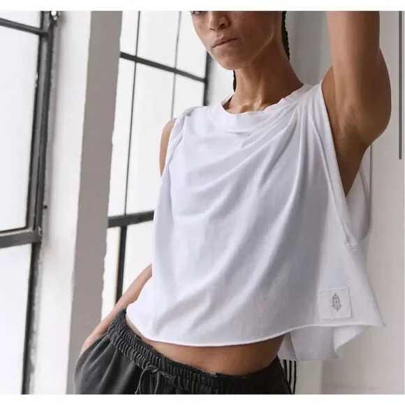 Free People FP movement Inspire Tank top in white M NEW - Picture 2 of 6